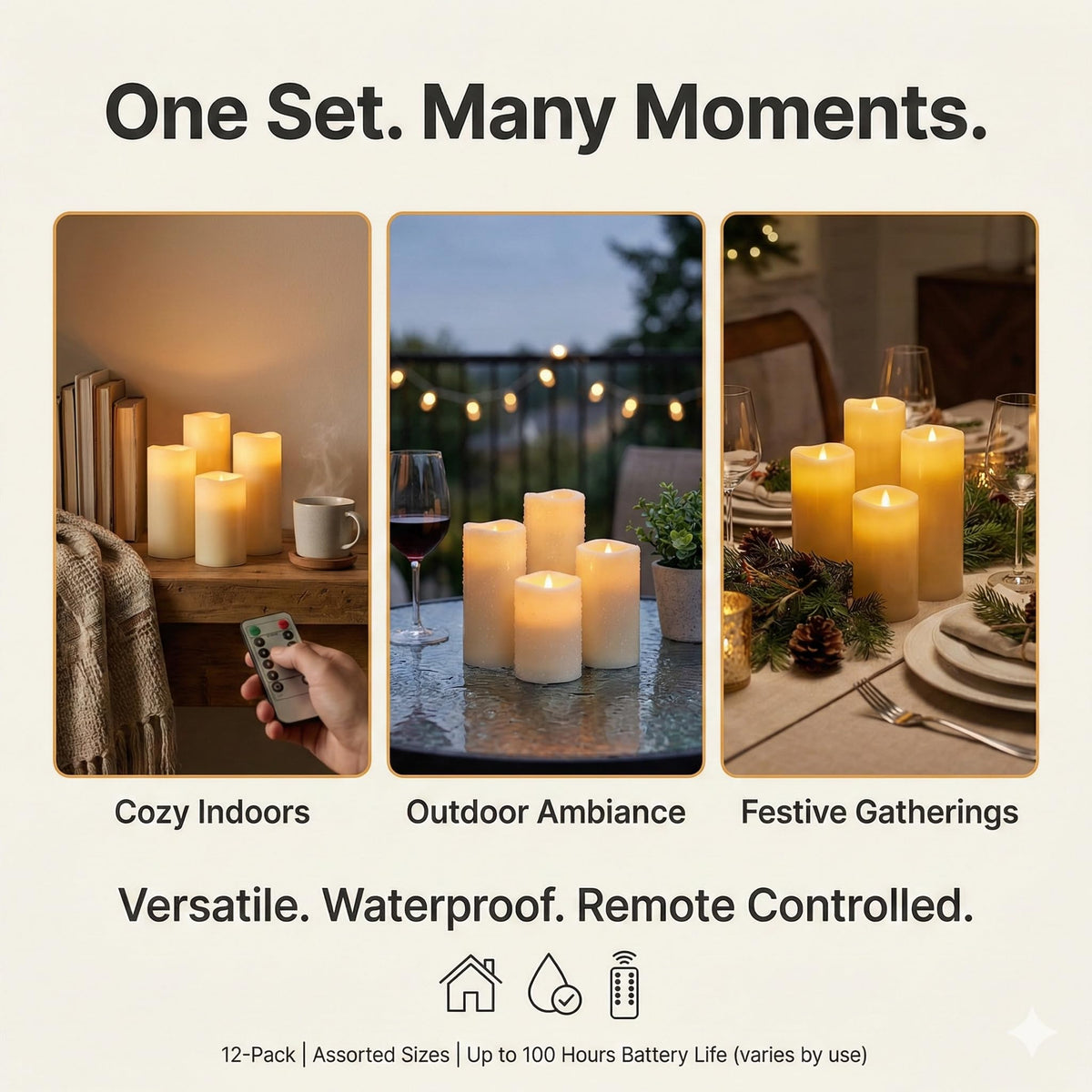 Enido wedding centerpiece candle creates romantic, safe glow