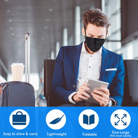 Enlove KN95 mask black five-layer filtration for enhanced filtration.