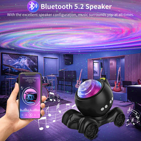 ENOKIK Galaxy Projector LED lights creating dynamic color scenes for mood lighting.