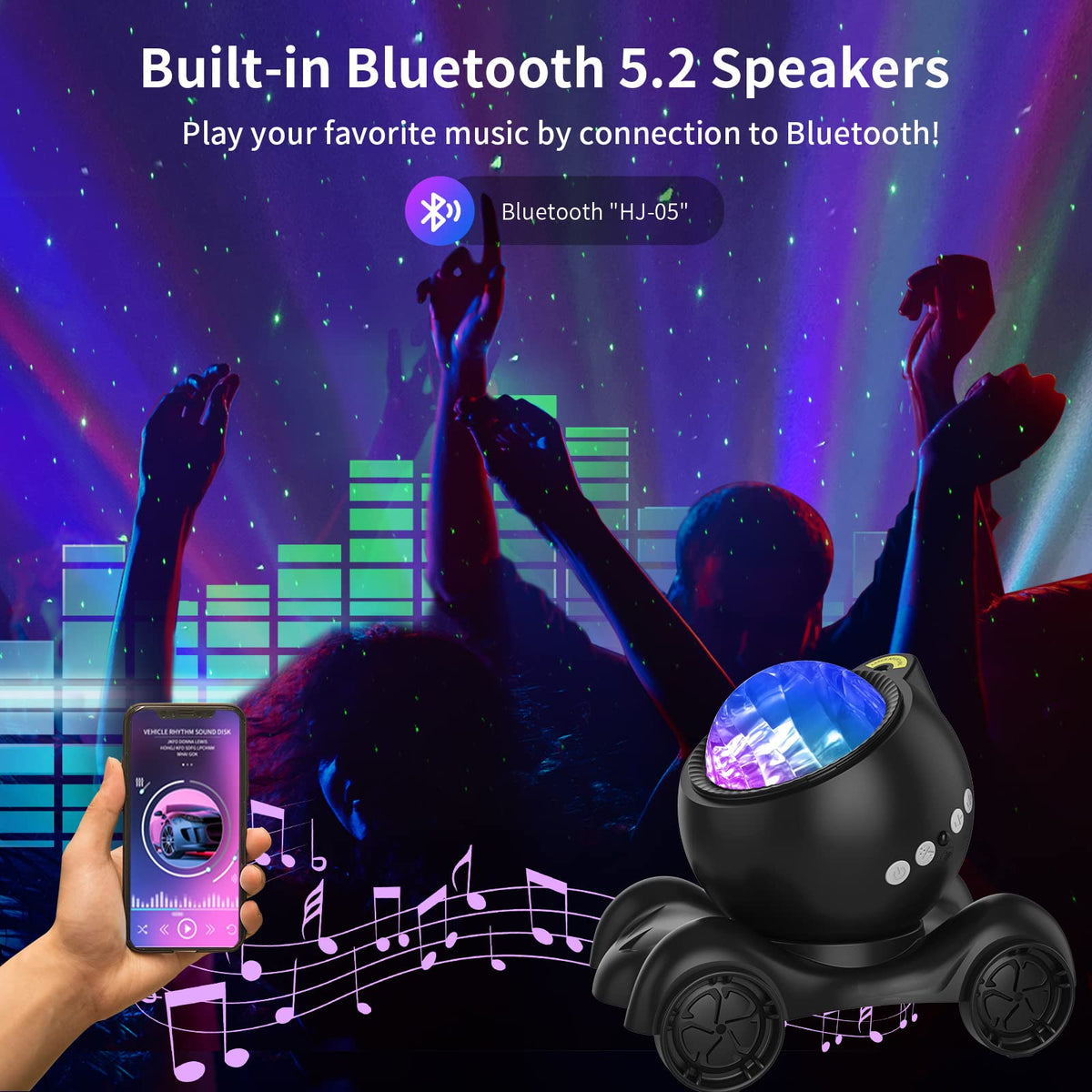 ENOKIK Northern Light Projector remote control makes setup quick and easy