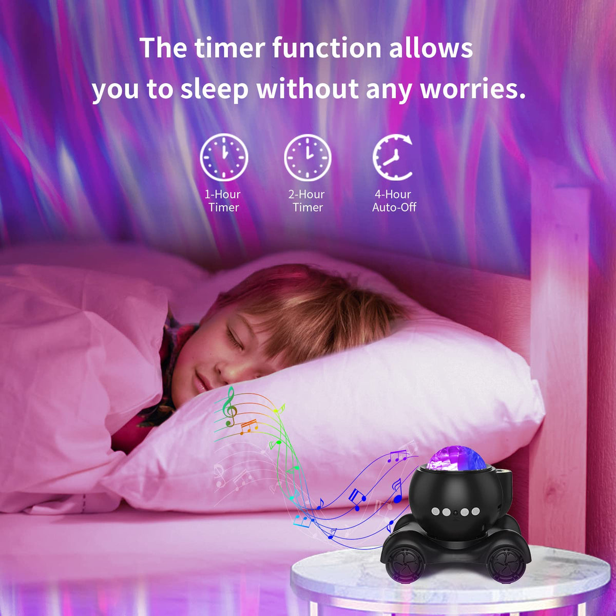ENOKIK Northern Light Projector white noise options aid bedtime calm