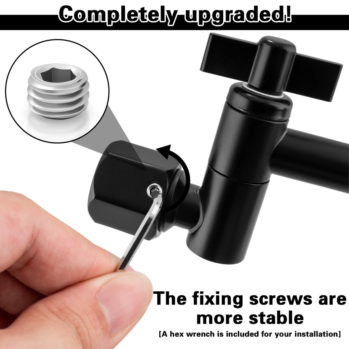 Enoughmen stainless steel shower arm highlights durability and rust resistance.
