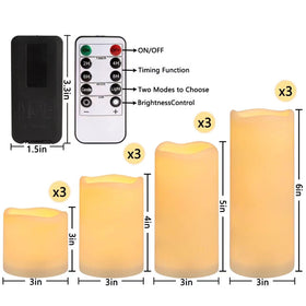 Enpornk flameless 3in-4in candle with warm glow for shelves or porches.