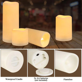 Enpornk flameless 3in-5in candle creating intimate table lighting.