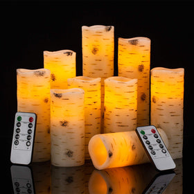 Enpornk set on a shelf creates safe, warm ambiance without fire or smoke