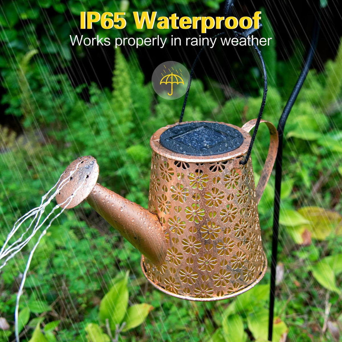 ENRIPRT easy-install shepherd hook helps place lights along borders or stepping stones.