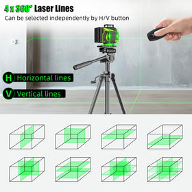 ENRIPRT green cross lines guiding accurate wall alignment during install.