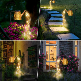 ENRIPRT solar panel and 1200mAh battery power overnight garden ambience.