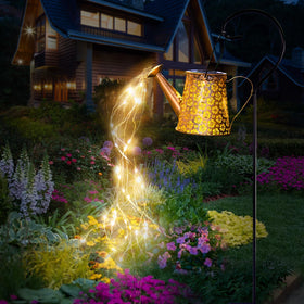 ENRIPRT Solar Watering Can Light with twinkle-string LEDs for enchanting garden nights.