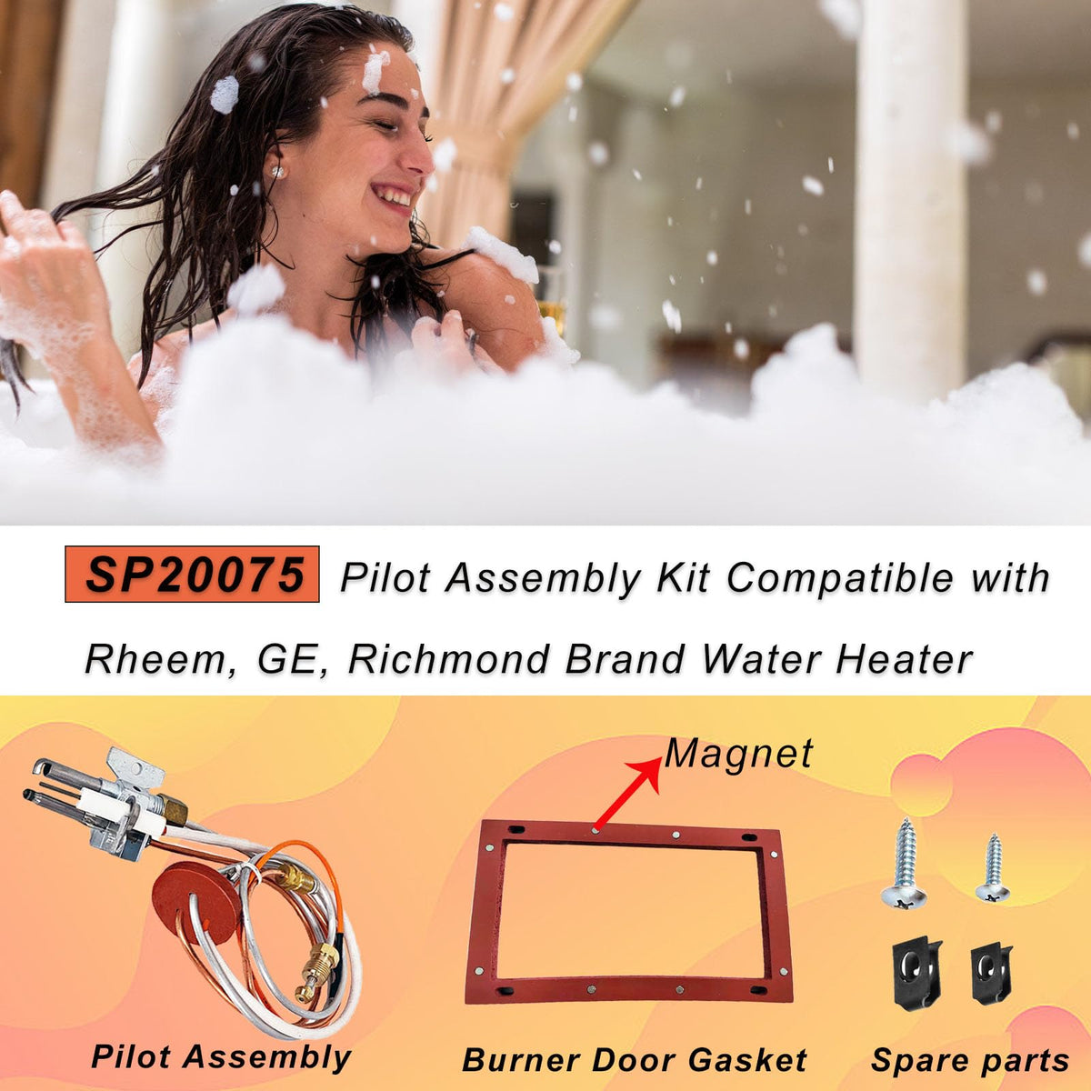Enruieer easy-install guide image for DIY NG water heater repair.