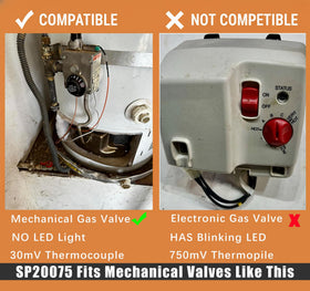 Enruieer pilot tube and 30mV thermocouple detail for reliable ignition.