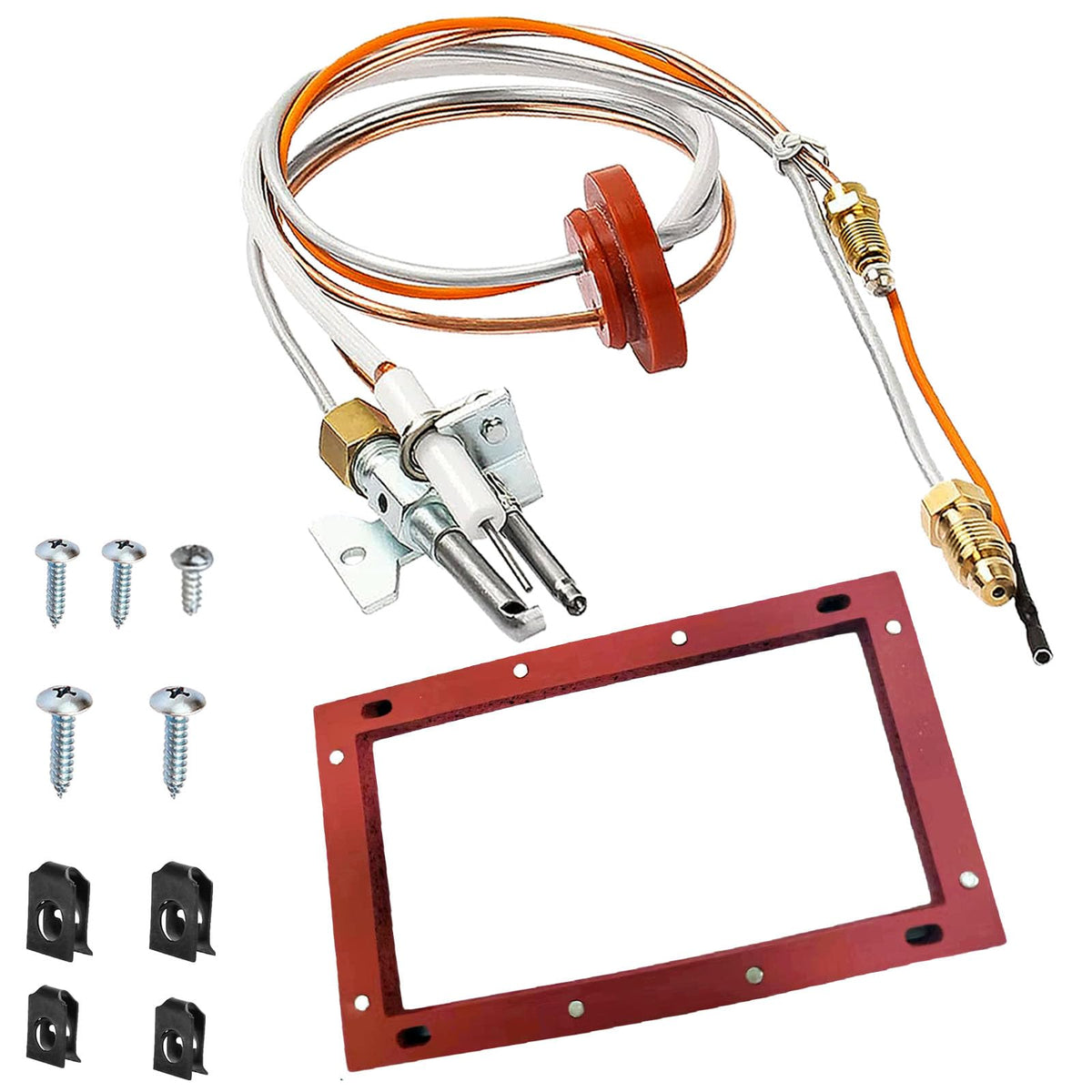 Enruieer pilot-igniter kit on shelf for reliable NG water heater relighting.