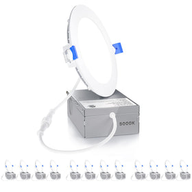 Ensenior 12-pack 6-inch LED downlight with slim canless design for easy ceiling installation.