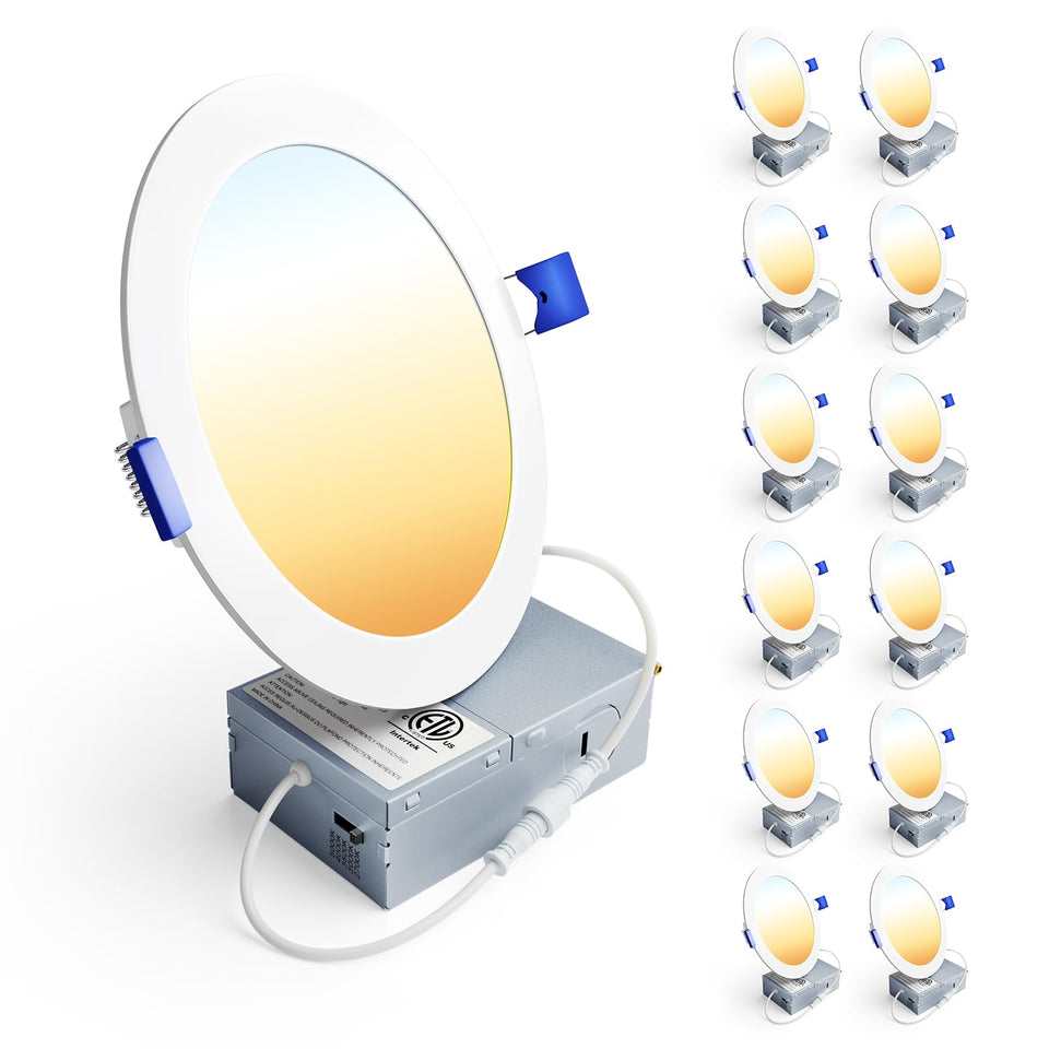 Ensenior 12-pack 6-inch recessed downlights provide uniform ceiling illumination and efficiency