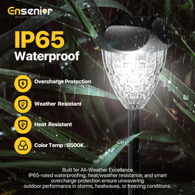 Ensenior 6500K LED lights deliver bright cool white sidewalk glow.