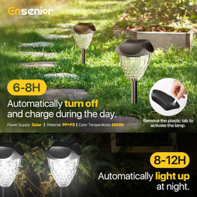 Ensenior outdoor lights auto on off provide hands-free night lighting.