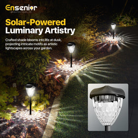 Ensenior solar garden lights pattern create decorative dusk garden illumination.