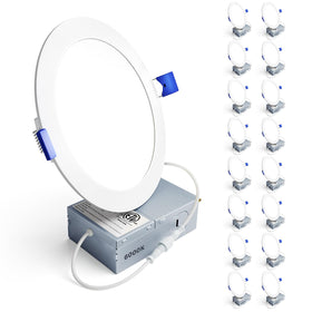 Ensenior 16-pack 6-inch LED recessed downlight front view showing slim canless design