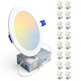 Ensenior 16-pack 6-inch LED recessed downlights packaging highlights bundle value.