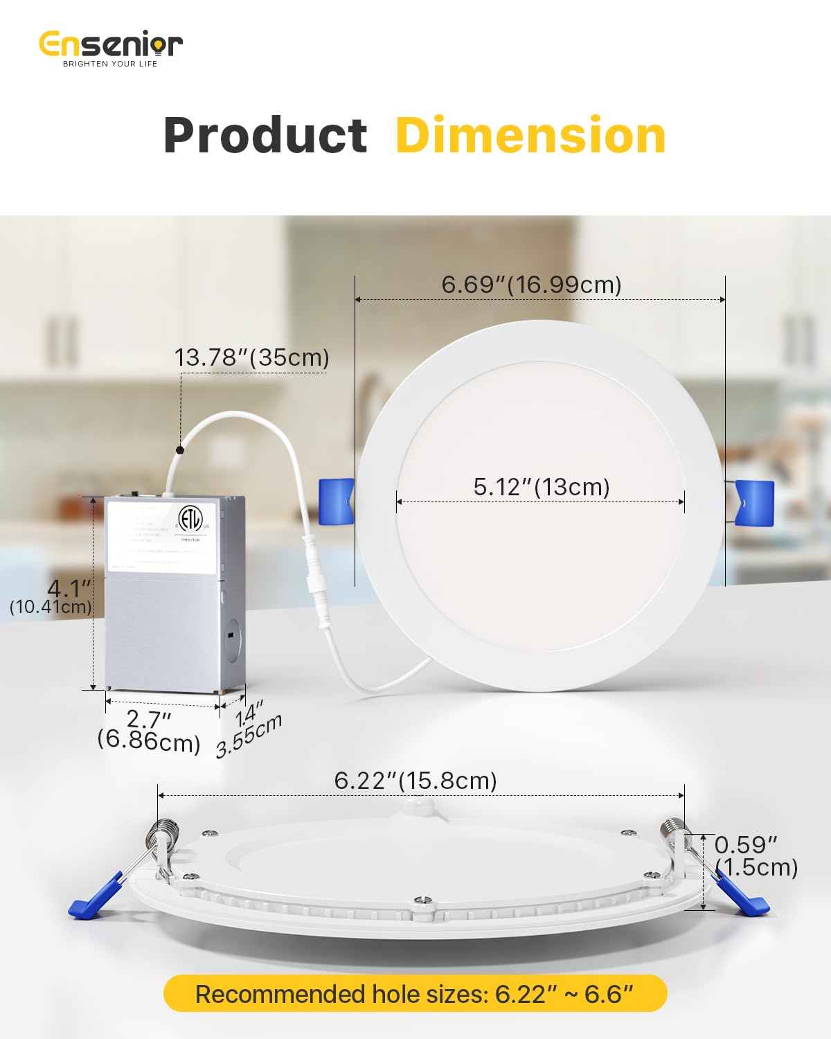 Ensenior 16-pack easy installation with template and spring clips.