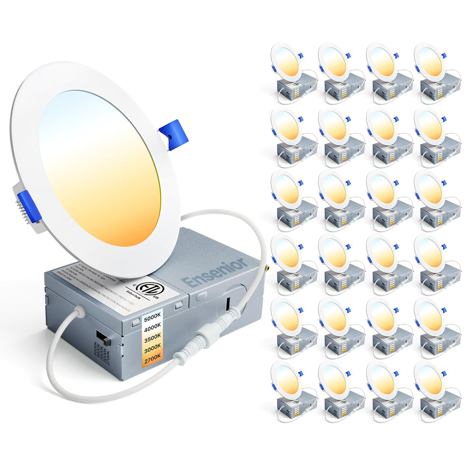 Ensenior 24-pack LED downlight 4-inch for versatile room lighting.