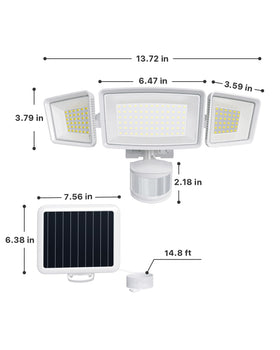 Ensenior 3 heads spotlight with adjustable angles for wide area lighting.