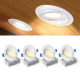 Ensenior 4in LED gimbal light with junction box for adaptable ceiling lighting and artwork highlights