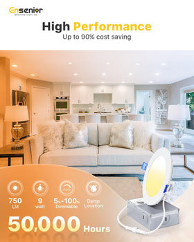Ensenior damp-rated light suitable for bathrooms and damp environments.