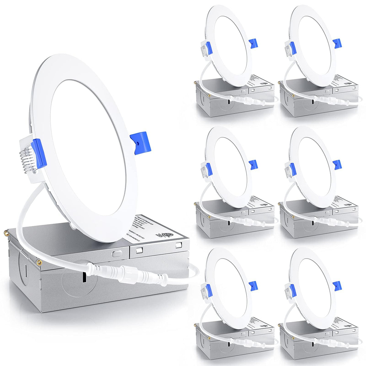 Ensenior 4in recessed light front view for a slim, easy-install ceiling solution.
