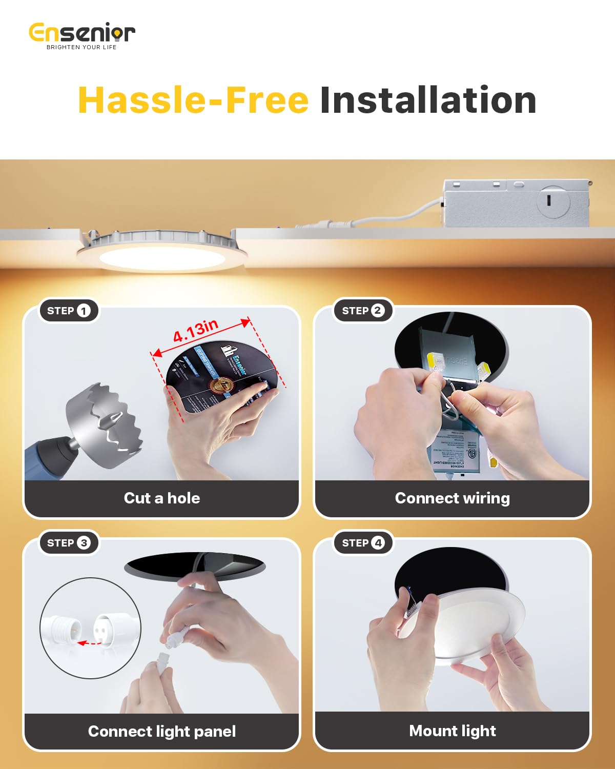 Ensenior ic-rated design combines safety with insulation compatibility.