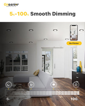 Ensenior 4-inch recessed light with 5CCT switch for customizable color temperature.