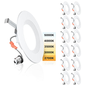 Ensenior 5-6 inch LED can light 12-pack for quick modern kitchen and living room upgrade