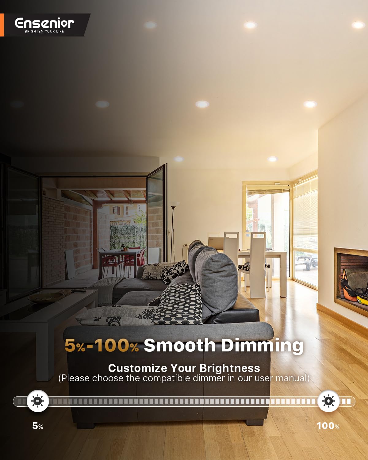 Ensenior 5/6 inch LED can light at 5000K for modern cool spaces.