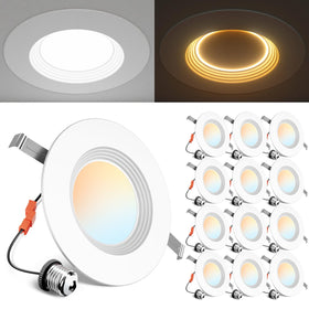 Ensenior 5-6 inch can light with baffle trim for seamless ceiling installation.