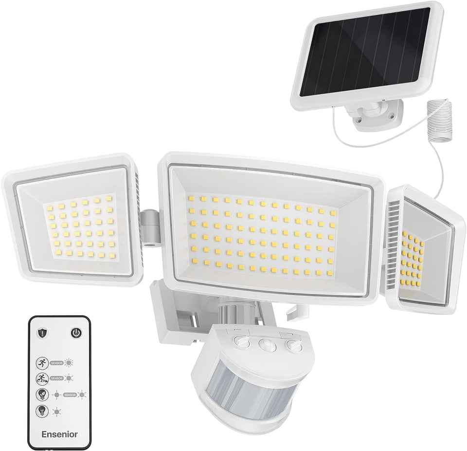 Ensenior 5 mode solar light with remote for versatile outdoor illumination.