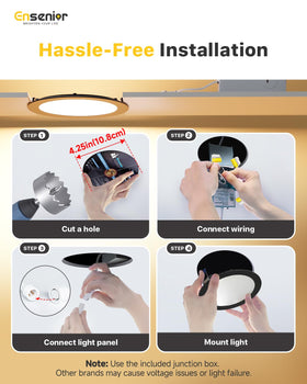 Ensenior 6-pack of 4-inch recessed lights for quick home updates.
