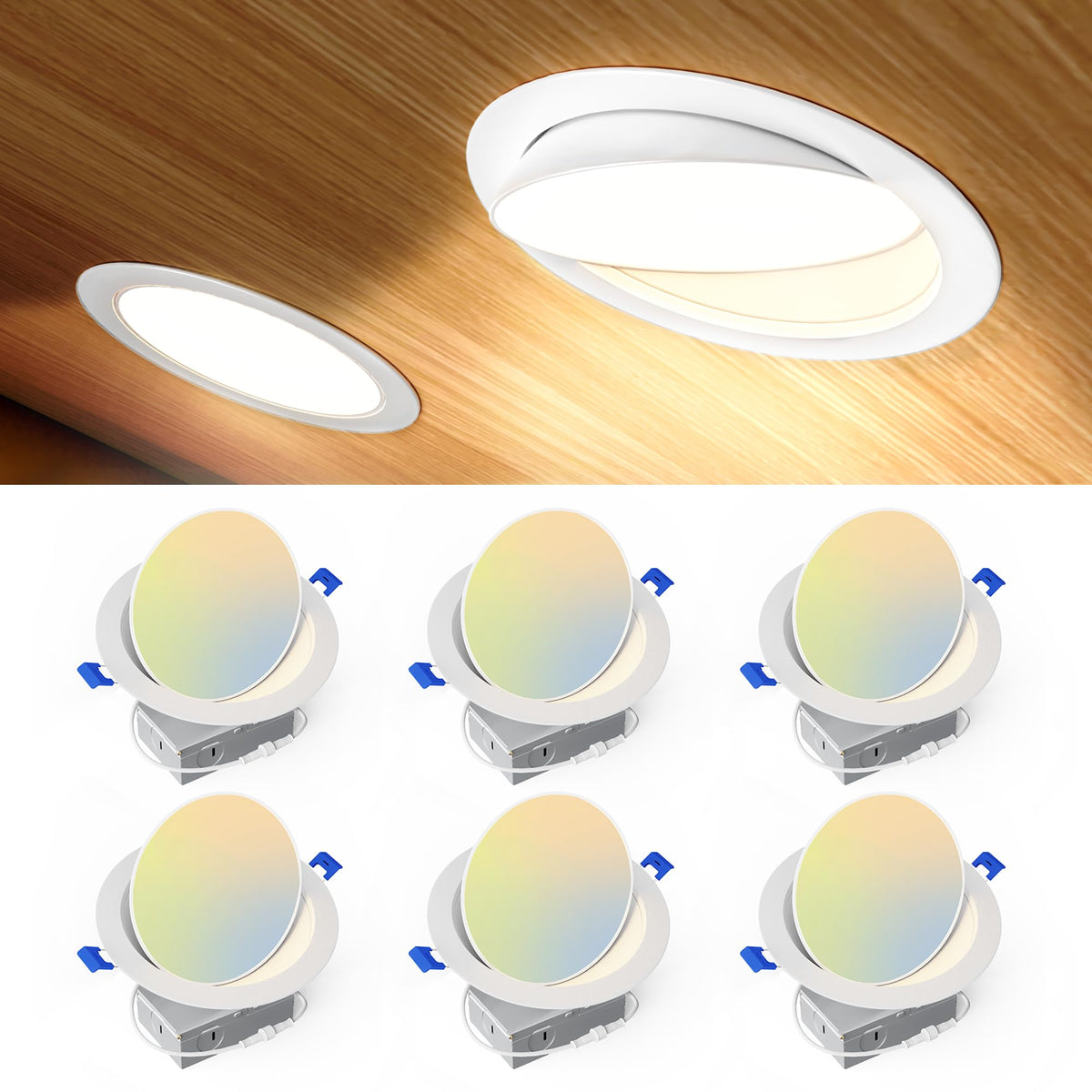 Ensenior 6-inch eyeball downlight with 360° rotation for precise aiming