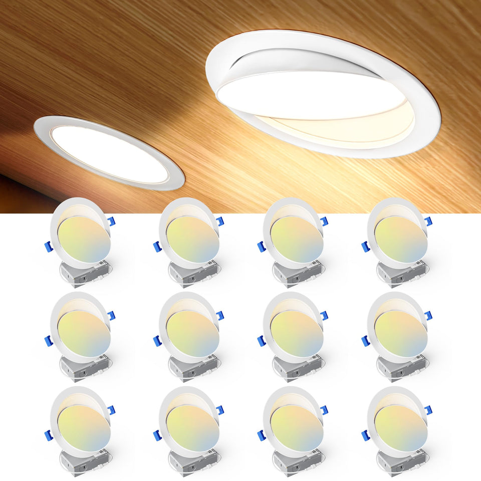 Ensenior 6-inch eyeball recessed light with full rotation for versatile lighting