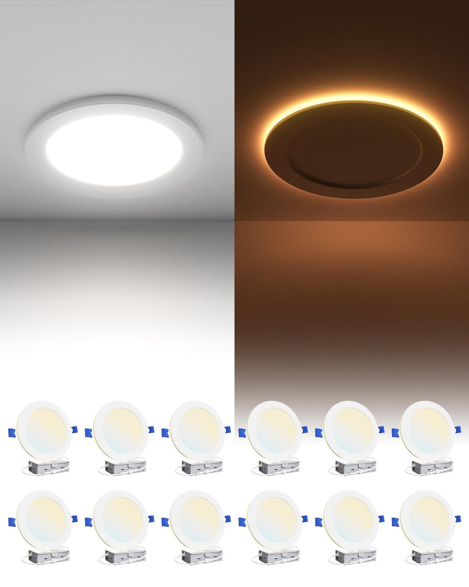 Ensenior 6-inch LED downlight with night light for gentle nighttime visibility.