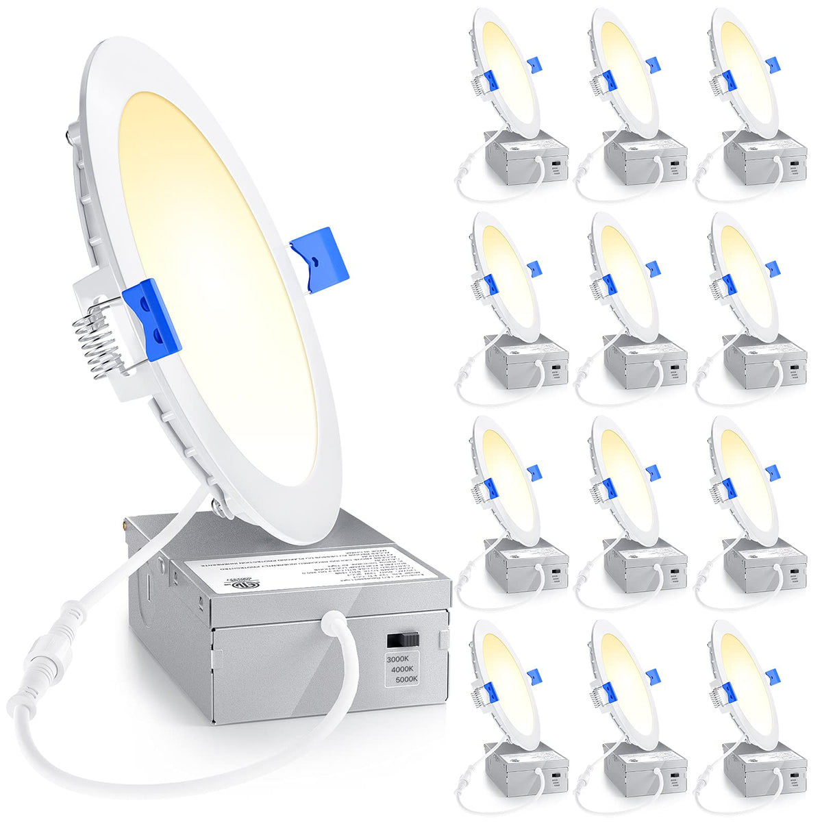 Ensenior 6-inch LED recessed light delivering bright, even illumination for rooms.