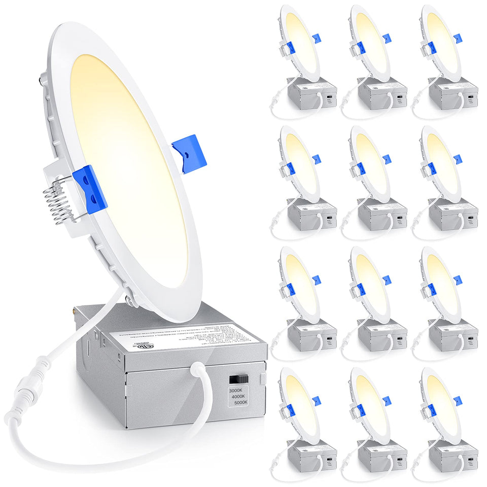 Ensenior 6-inch LED recessed light delivering bright, even illumination for rooms.