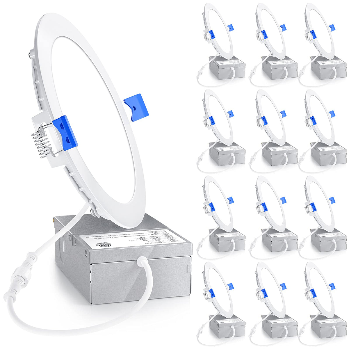 Ensenior 6-inch recessed light with junction box for quick, safe installation.
