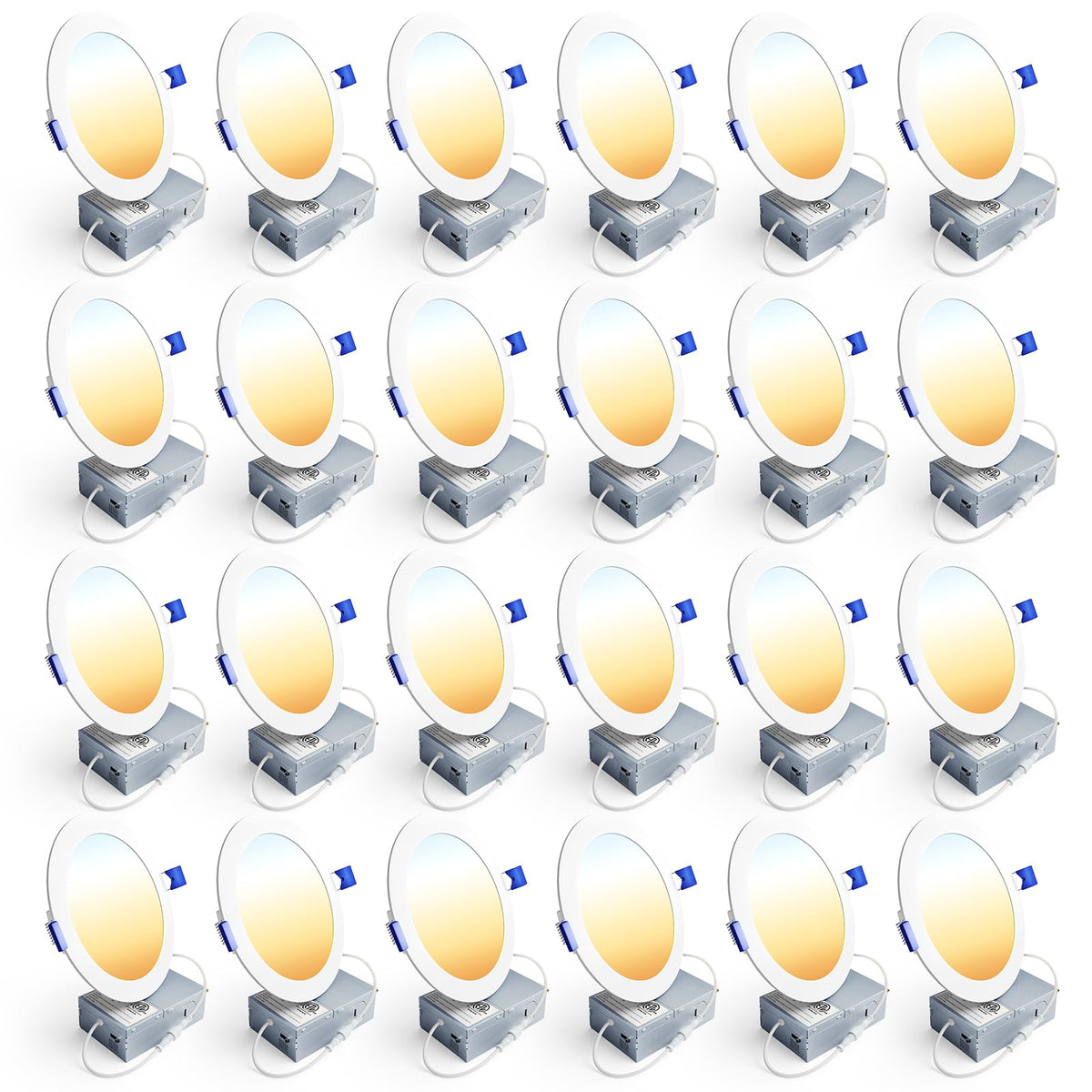 Ensenior 6-inch LED recessed light close-up shows slim profile and bright output.