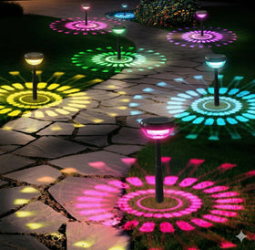 Ensenior 8-pack solar pathway lights illuminate the front porch for welcoming curb appeal.