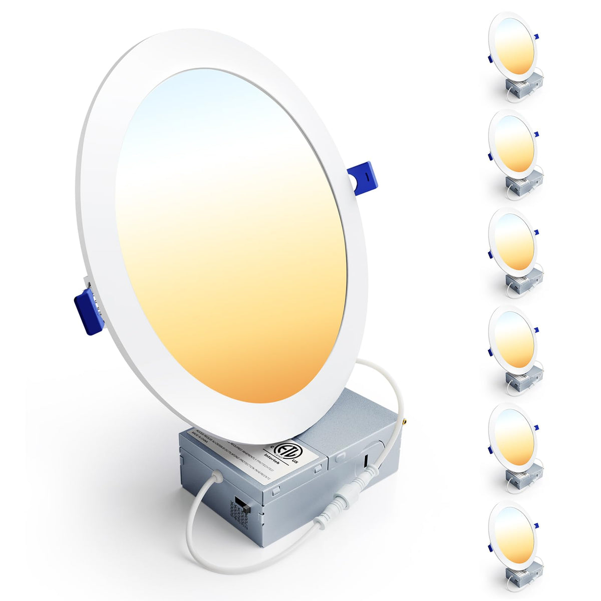 Ensenior 8-inch dimmable LED recessed light in warm 2700K for cozy living spaces