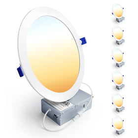 Ensenior 8-inch dimmable LED recessed light in warm 2700K for cozy living spaces