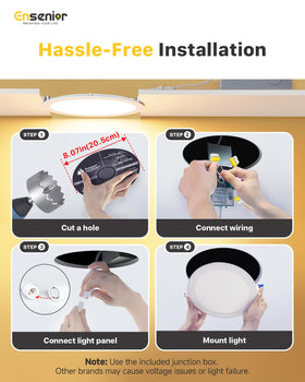 Ensenior canless wafer light with quick tool-free installation
