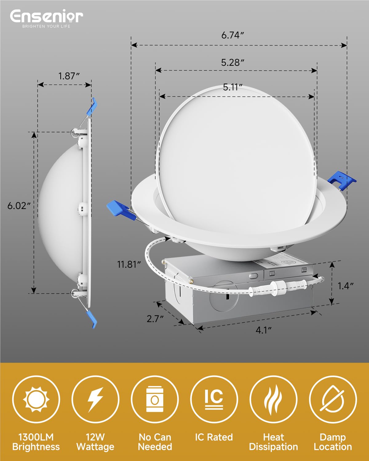 Ensenior CRI90+ downlight for vivid color rendering.