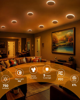 Ensenior damp location rated downlight suitable for bathrooms and kitchens.