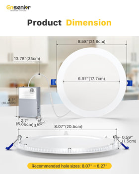 Ensenior damp-rated ceiling light suitable for bathrooms and showers.